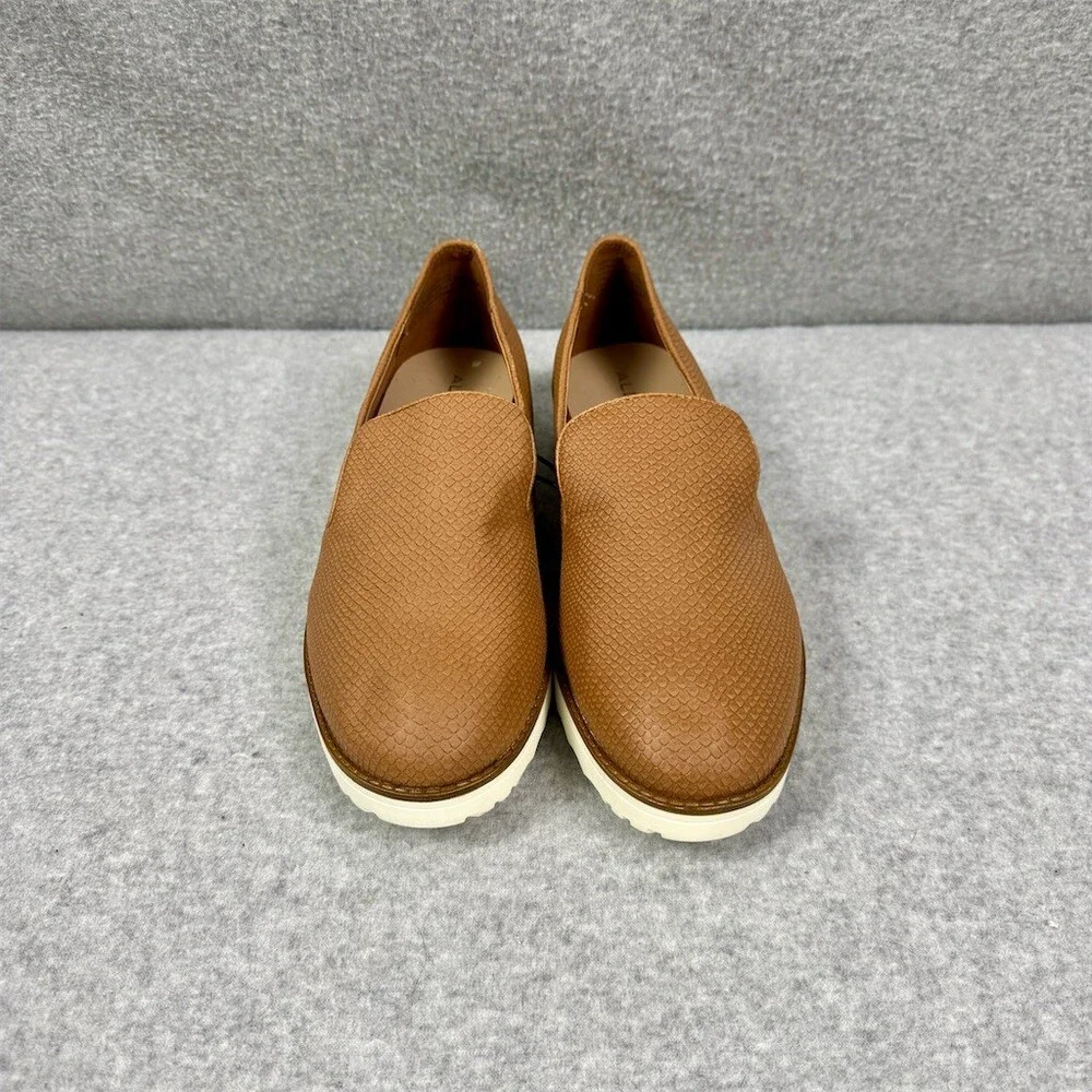 Aldo Womens Loafer Comfort Flats Brown Embossed Slip On Size 11